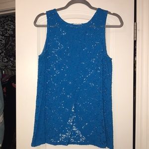 Turquoise eyelet top